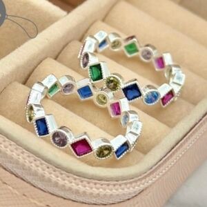 Eternity Ring .925 sterling silver with multicolor zirconias